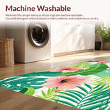Ultra Soft Area Rug, Non Slip, Stain Resistant, Washable Area Rugs for Living Room, Bedroom, Serene Botanical Dreamscape Style(Pink)
