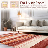 Ultra Soft Area Rug, Non Slip, Stain Resistant, Washable Area Rugs for Living Room, Bedroom, Elegant Warm Toned Swirls(Brown)