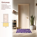 Ultra Soft Area Rug, Non Slip, Stain Resistant, Washable Area Rugs for Living Room, Bedroom, Minimalist Soft Hue Patterns(Purple)