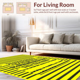 Ultra Soft Area Rug, Non Slip, Stain Resistant, Washable Area Rugs for Living Room, Bedroom, Lighthearted Elegant Script Style(Yellow)