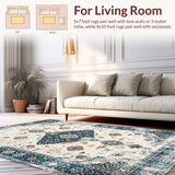 Cozy Cream and Blue Abstract Elements(Beige)