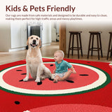 Ultra Soft Area Rug, Non Slip, Stain Resistant, Washable Area Rugs for Living Room, Bedroom, Radiant Festive Fruit Palette(Red)