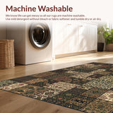 Ultra Soft Area Rug, Non Slip, Stain Resistant, Washable Area Rugs for Living Room, Bedroom, Stylish Colorful Trellis Motif(Brown)