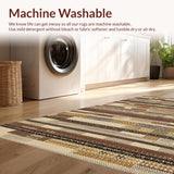 Ultra Soft Area Rug, Non Slip, Stain Resistant, Washable Area Rugs for Living Room, Bedroom, Rustic Pike Fishing Cabin Rug with Wildlife Design(Beige)