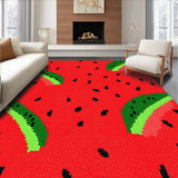 Ultra Soft Area Rug, Non Slip, Stain Resistant, Washable Area Rugs for Living Room, Bedroom, Lively Fruity Decor Style(Red)