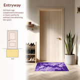 Ultra Soft Area Rug, Non Slip, Stain Resistant, Washable Area Rugs for Living Room, Bedroom, Whimsical Tie-Dyed Dreamscape(Purple)