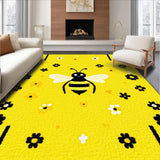 Ultra Soft Area Rug, Non Slip, Stain Resistant, Washable Area Rugs for Living Room, Bedroom, Vibrant Nature-Inspired Round Decor(Yellow)