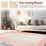 Ultra Soft Area Rug, Non Slip, Stain Resistant, Washable Area Rugs for Living Room, Bedroom, Vibrant Leopard Pattern Fusion(Pink)
