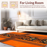 Ultra Soft Area Rug, Non Slip, Stain Resistant, Washable Area Rugs for Living Room, Bedroom, Bold Contemporary Textile Art(Orange)