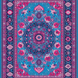 Ultra Soft Area Rug, Non Slip, Stain Resistant, Washable Area Rugs for Living Room, Bedroom, Serene Ethnic Patterned Home Accent(Blue)