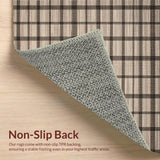 Ultra Soft Area Rug, Non Slip, Stain Resistant, Washable Area Rugs for Living Room, Bedroom, Stylish Plaid Earthy Vibes(Beige)