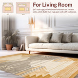 Ultra Soft Area Rug, Non Slip, Stain Resistant, Washable Area Rugs for Living Room, Bedroom, Subtle Earth Tone Safari Aesthetic(Beige)