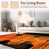 Ultra Soft Area Rug, Non Slip, Stain Resistant, Washable Area Rugs for Living Room, Bedroom, Artful Urban Safari Vibes(Orange)