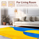 Ultra Soft Area Rug, Non Slip, Stain Resistant, Washable Area Rugs for Living Room, Bedroom, Modern Artistic Bedroom Stain-Resistant Area Carpet(Yellow)