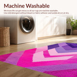 Ultra Soft Area Rug, Non Slip, Stain Resistant, Washable Area Rugs for Living Room, Bedroom, Vivid Colorful Tiled Motif(Purple)