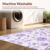 Ultra Soft Area Rug, Non Slip, Stain Resistant, Washable Area Rugs for Living Room, Bedroom, Cozy Pastel Medallion Arrangement(Purple)