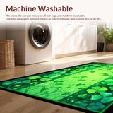 Ultra Soft Area Rug, Non Slip, Stain Resistant, Washable Area Rugs for Living Room, Bedroom, Cozy White and Green Palette(Green)