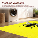 Ultra Soft Area Rug, Non Slip, Stain Resistant, Washable Area Rugs for Living Room, Bedroom, Bright Yellow Abstract Bee Theme(Yellow)