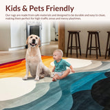 Ultra Soft Area Rug, Non Slip, Stain Resistant, Washable Area Rugs for Living Room, Bedroom, Minimalist Striped Monochrome Visuals(Purple)