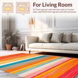 Ultra Soft Area Rug, Non Slip, Stain Resistant, Washable Area Rugs for Living Room, Bedroom, Lively Medallion Design with Earth Tones(Orange)