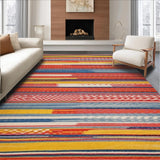 Ultra Soft Area Rug, Non Slip, Stain Resistant, Washable Area Rugs for Living Room, Bedroom, Whimsical Multihued Pattern Arrangement(Red)