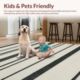 Minimalist Striped Weave with Crisp Black and White Horizontal Lines(Beige)