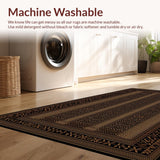 Ultra Soft Area Rug, Non Slip, Stain Resistant, Washable Area Rugs for Living Room, Bedroom, Eclectic Wild Animal Motif(Black)