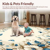 Oval Azure Bloom Floral Beige and Blue(Beige)