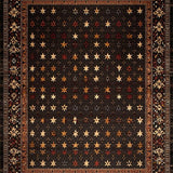 Ultra Soft Area Rug, Non Slip, Stain Resistant, Washable Area Rugs for Living Room, Bedroom, Whimsical Western Star Design(Black)