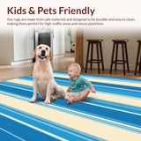 Azure Horizon Striped Durable Non Shedding Versatile Style(Blue)