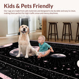 Ultra Soft Area Rug, Non Slip, Stain Resistant, Washable Area Rugs for Living Room, Bedroom, Rustic Celestial Geometric Arrangement(Pink)