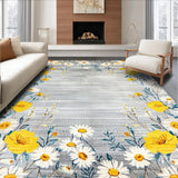 Ultra Soft Area Rug, Non Slip, Stain Resistant, Washable Area Rugs for Living Room, Bedroom, Playful Cozy Flower Arrangement(Gray)