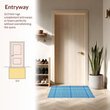Ultra Soft Area Rug, Non Slip, Stain Resistant, Washable Area Rugs for Living Room, Bedroom, Chic Textured Modern Appeal(Blue)