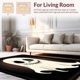 Ultra Soft Area Rug, Non Slip, Stain Resistant, Washable Area Rugs for Living Room, Bedroom, Cute Spooky Character Style Mat(White)