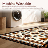 Ultra Soft Area Rug, Non Slip, Stain Resistant, Washable Area Rugs for Living Room, Bedroom, Warm Beige Tiled Composition(Brown)