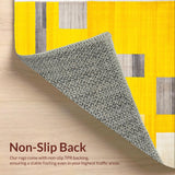 Ultra Soft Area Rug, Non Slip, Stain Resistant, Washable Area Rugs for Living Room, Bedroom, Modern Abstract Shape Arrangement(Yellow)