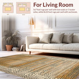 Ultra Soft Area Rug, Non Slip, Stain Resistant, Washable Area Rugs for Living Room, Bedroom, Luxe Whimsical Cow Design Element(Orange)