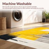 Ultra Soft Area Rug, Non Slip, Stain Resistant, Washable Area Rugs for Living Room, Bedroom, Chic Modern Artistic Expression(Yellow)