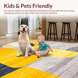 Ultra Soft Area Rug, Non Slip, Stain Resistant, Washable Area Rugs for Living Room, Bedroom, Striking Bold Color Contrast Art(Yellow)