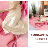Ultra Soft Area Rug, Non Slip, Stain Resistant, Washable Area Rugs for Living Room, Bedroom, bow shaped coquette bathmat(Pink)