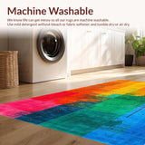 Ultra Soft Area Rug, Non Slip, Stain Resistant, Washable Area Rugs for Living Room, Bedroom, Chic Abstract Color Harmony Piece(Orange)