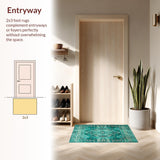 Lively Teal Abstract Composition(Green)