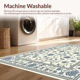 Ultra Soft Area Rug, Non Slip, Stain Resistant, Washable Area Rugs for Living Room, Bedroom, Charming Twirling Vines Theme(Beige)