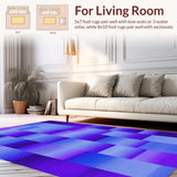 Ultra Soft Area Rug, Non Slip, Stain Resistant, Washable Area Rugs for Living Room, Bedroom, Contemporary Ogee Design with Depth(Purple)