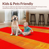 Ultra Soft Area Rug, Non Slip, Stain Resistant, Washable Area Rugs for Living Room, Bedroom, Rustic Warm Earth Palette(Red)