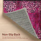 Ultra Soft Area Rug, Non Slip, Stain Resistant, Washable Area Rugs for Living Room, Bedroom, Vibrant Playful Cheetah Theme(Pink)
