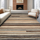 Ultra Soft Area Rug, Non Slip, Stain Resistant, Washable Area Rugs for Living Room, Bedroom, Contemporary Chic Striped Elegance(Beige)