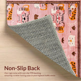 Ultra Soft Area Rug, Non Slip, Stain Resistant, Washable Area Rugs for Living Room, Bedroom, Charming Pink and Brown Theme(Pink)