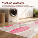 Ultra Soft Area Rug, Non Slip, Stain Resistant, Washable Area Rugs for Living Room, Bedroom, Tilos Spotted Dot Shag Area Abstract(Pink)