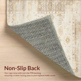 Ultra Soft Area Rug, Non Slip, Stain Resistant, Washable Area Rugs for Living Room, Bedroom, Boho Chic Hallway Faded Neutral Area(Beige)